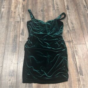 CIDER Green Velvet Corset Cami Mini Dress Size‎ Large
